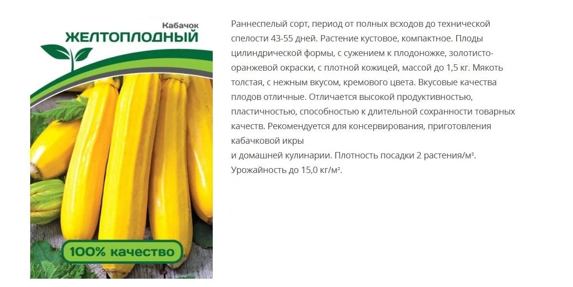 Кабачок Желтоплодный ( 1 упаковка -10шт)
