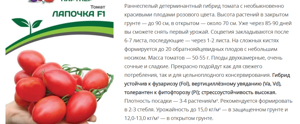 Томат Лапочка  F1 ( 1упаковка - 10 шт.)