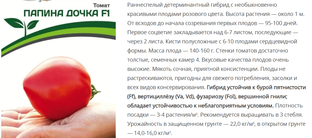 Томат Папина Дочка F1  (1 упаковка -0,05г)
