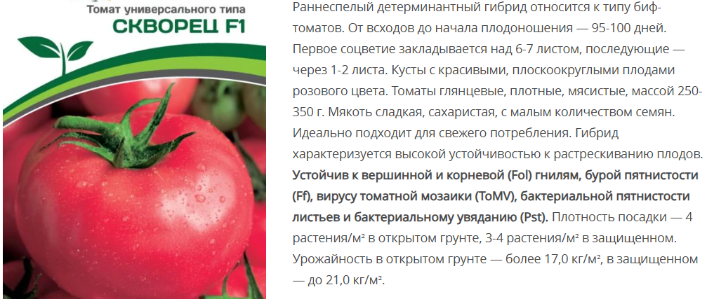 Томат Скворец F1  (1 упаковка - 0,1г)