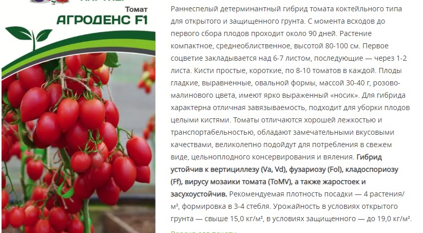 Томат Агроденс F1 ( 1 упаковка - 0,05гр.)