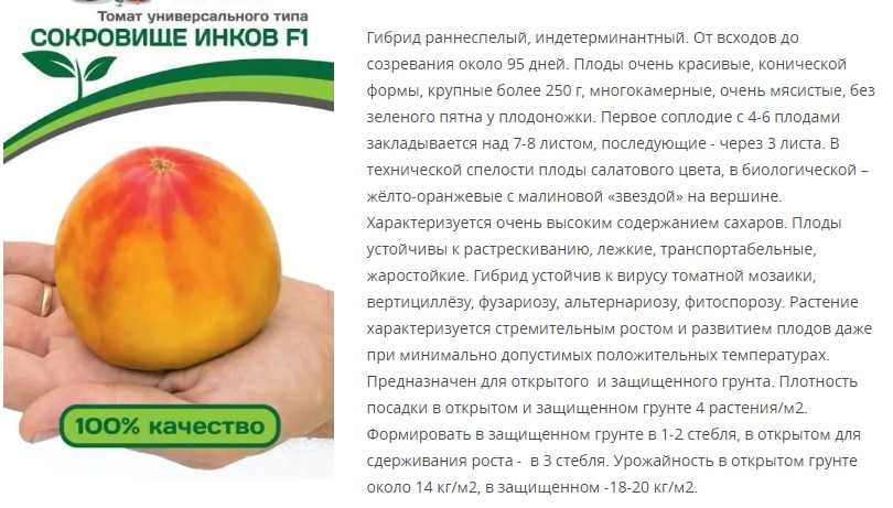Томат Сокровище Инков F1 (1 упаковка - 10 шт.)