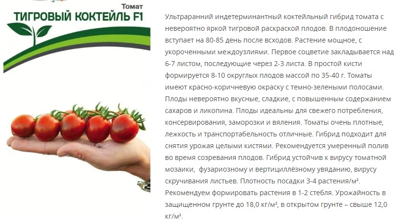 Томат Тигровый Коктейль F1  (1 упаковка - 5 шт.)