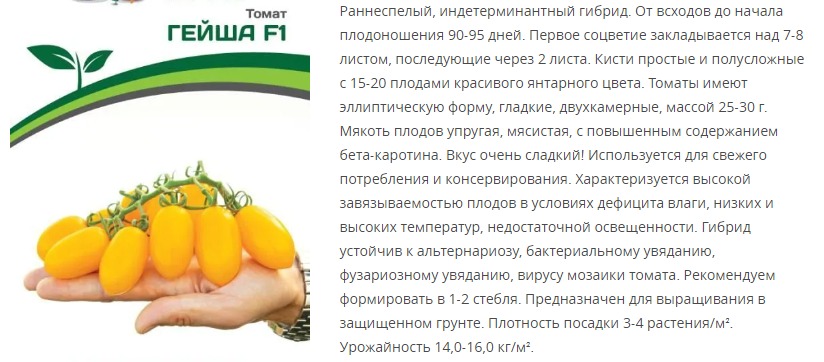 Томат Гейша F1 (1 упаковка - 10 шт.)