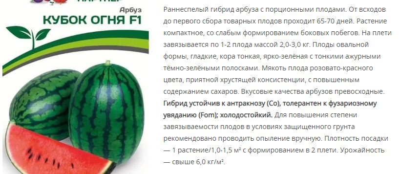 Арбуз Кубок Огня F1 (1 упаковка - 5 шт.)