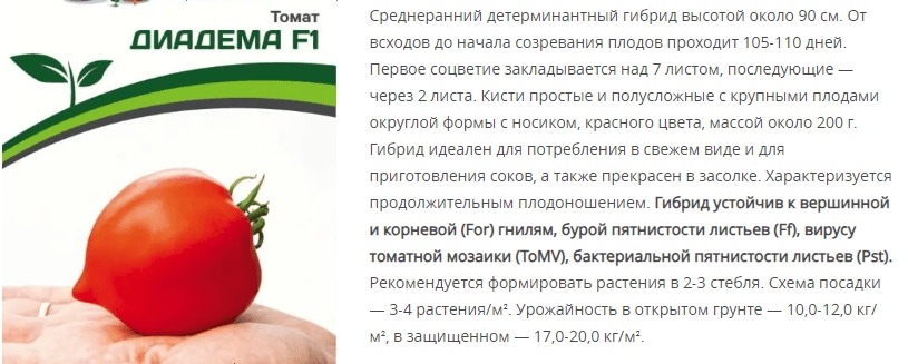 Томат Диадема F1 (1 упаковка - 0,1 гр.)