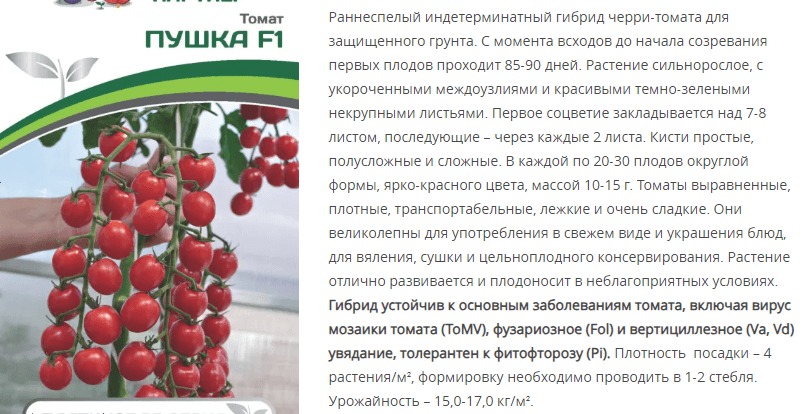 Томат Пушка F1 (1 упаковка - 5 шт.)