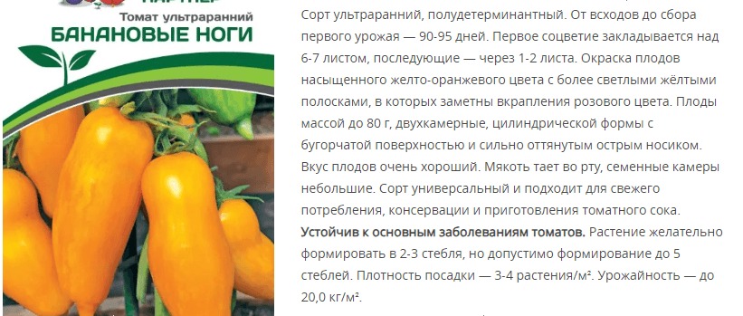 Томат Банановые Ноги (1 упаковка - 10 шт.)